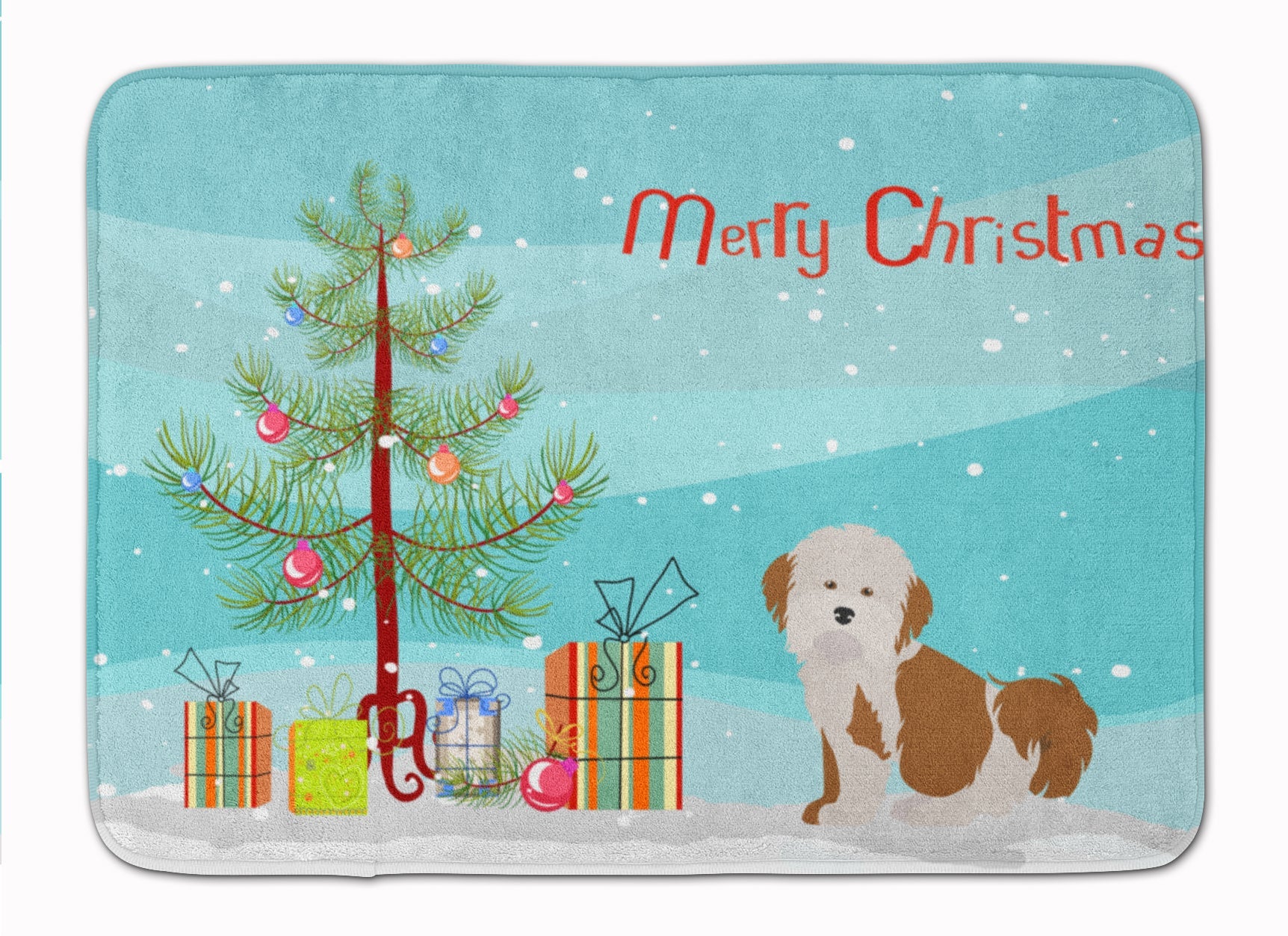 Havanese Christmas Tree Machine Washable Memory Foam Mat CK3458RUG