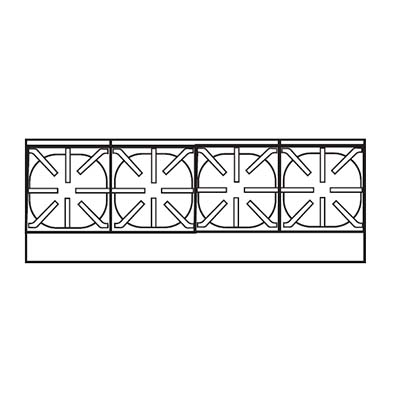 Imperial IHPA-4-48 – Hotplate, gas, 48″W, (4) open burners, cast iron grates