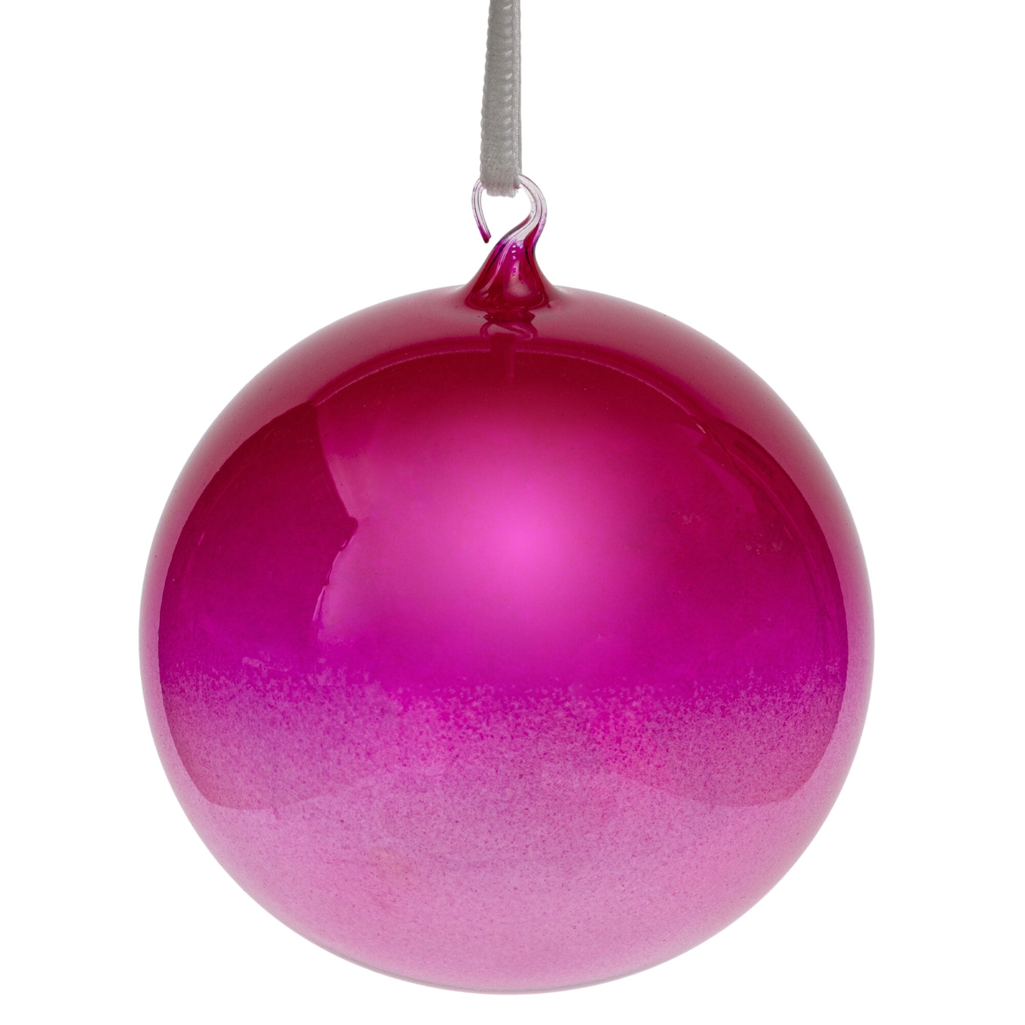 Glass Bubble Balls, Bright Pink Ombre,  Set Of Three