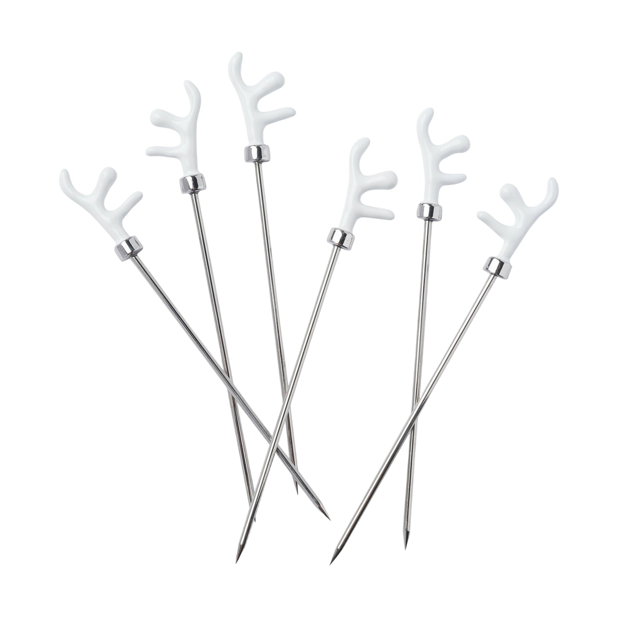 Coral Cocktail Picks, White