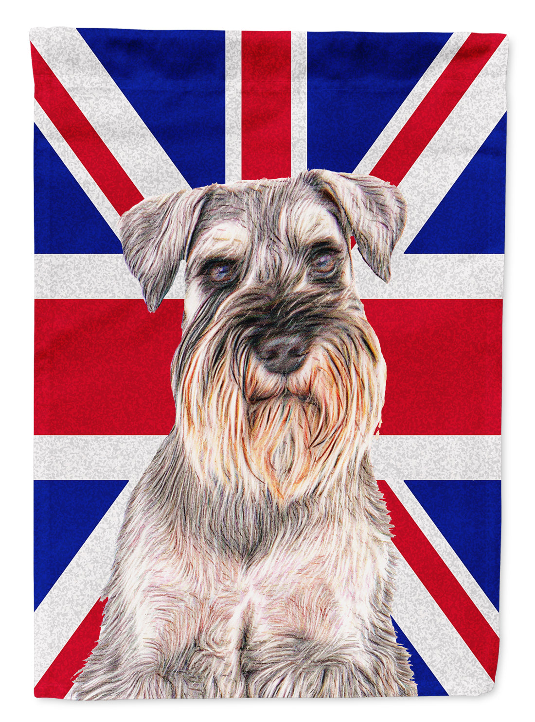 Schnauzer with English Union Jack British Flag Flag Garden Size KJ1165GF