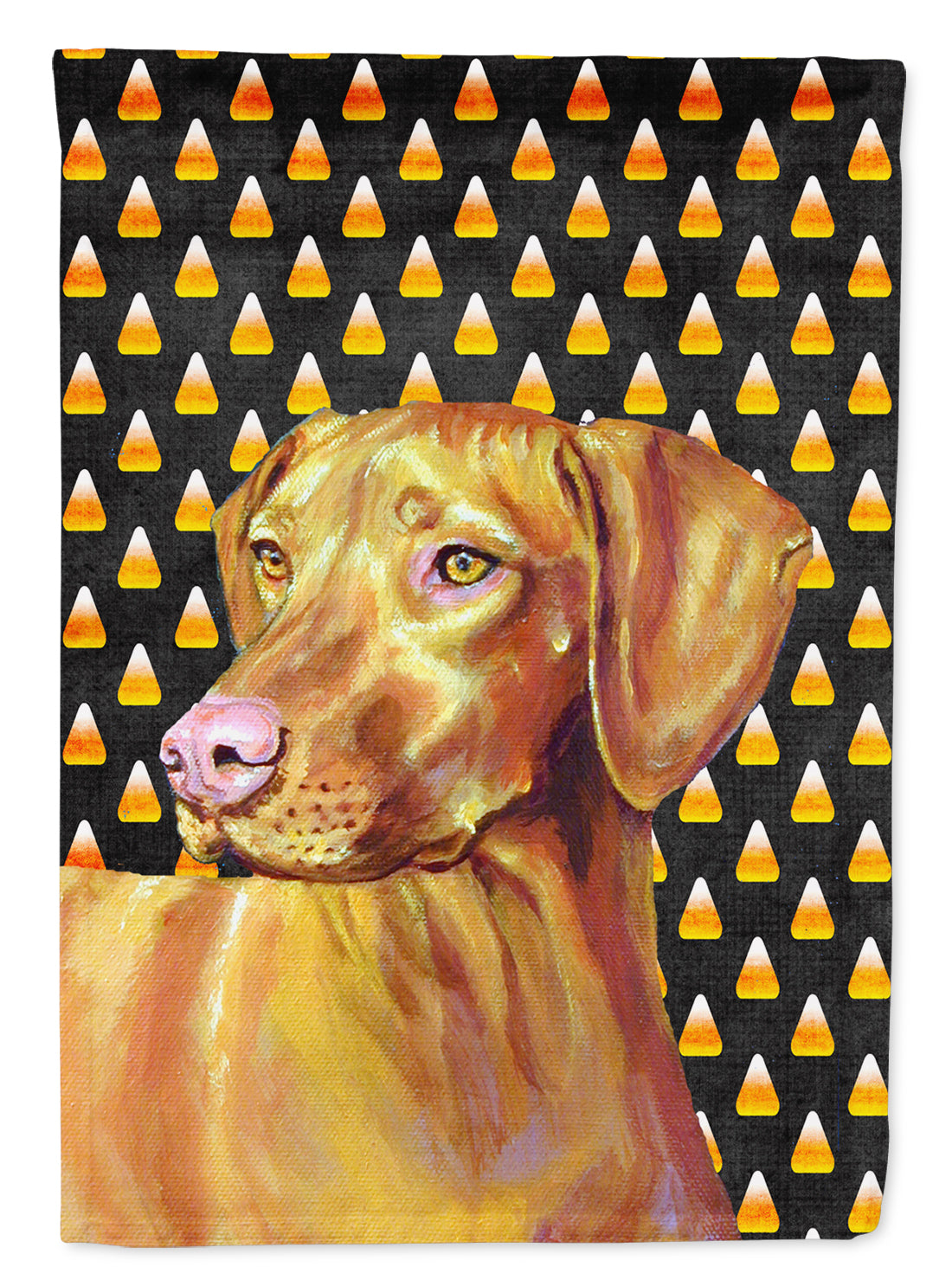 Vizsla Candy Corn Halloween Portrait Flag Garden Size