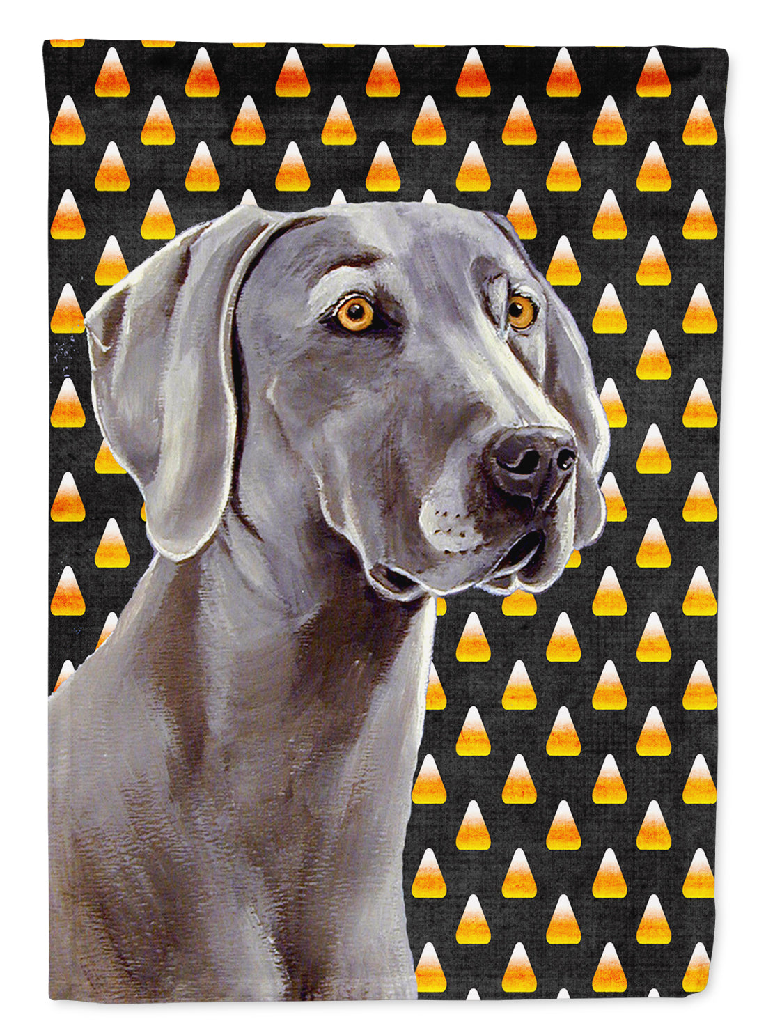 Weimaraner Candy Corn Halloween Portrait Flag Garden Size