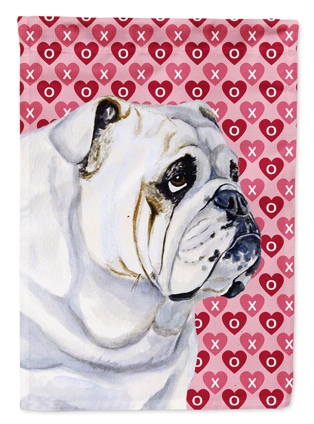 Bulldog English Hearts Love Valentine’s Day Flag Garden Size