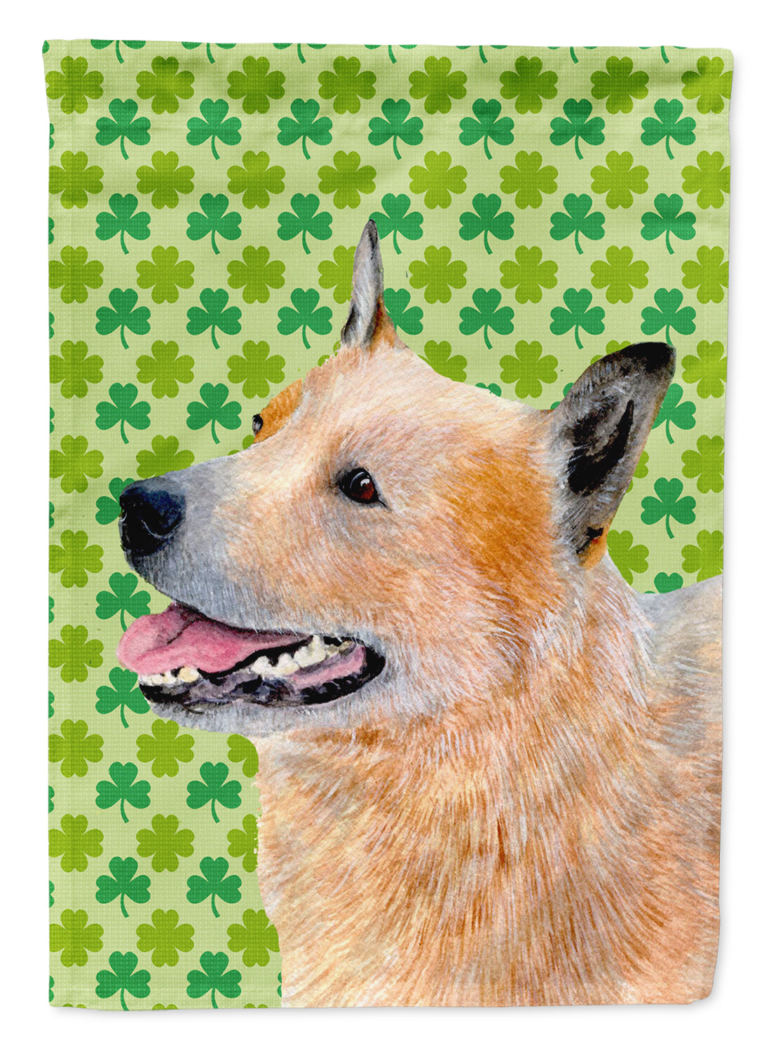 Australian Cattle Dog St. Patrick’s Day Shamrock Flag Garden Size