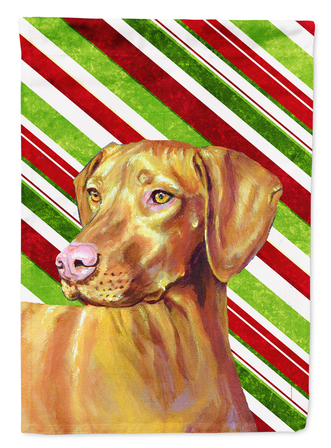 Vizsla Candy Cane Holiday Christmas  Flag Garden Size