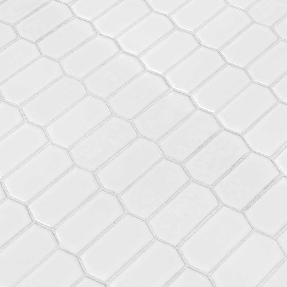 MSI White Picket Glossy Porcelain Backsplash Mosaic Tile – Domino Collection