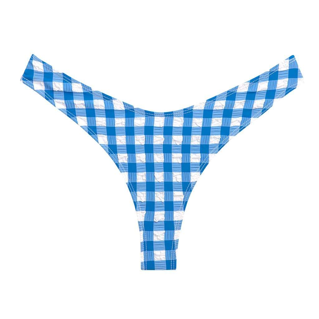 Blue Gingham Lulu Scrunch Bikini Bottom