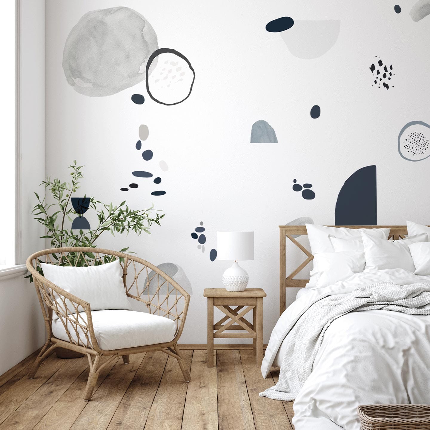 The Navy Circular Abstract Wall Decals