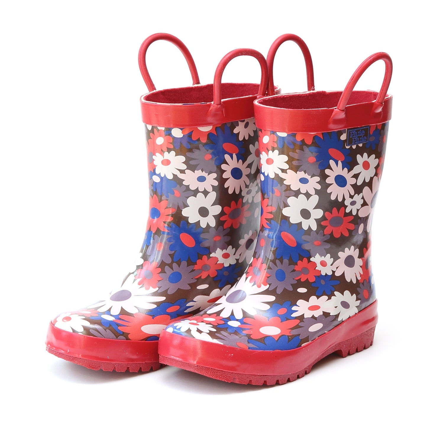 Brown Flower Rain Boot