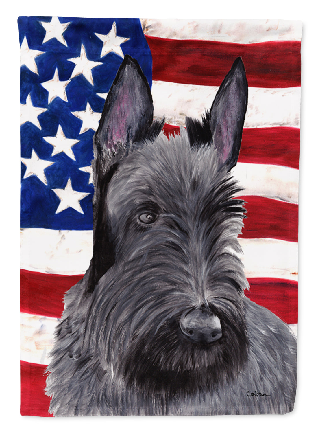 USA American Flag with Scottish Terrier Flag Garden Size