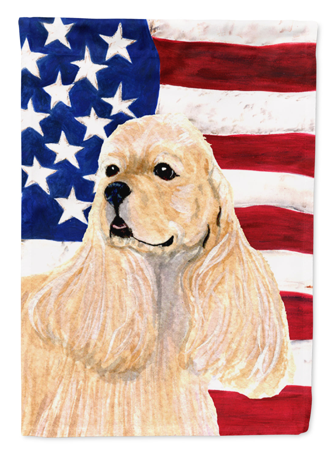 USA American Flag with Cocker Spaniel Flag Garden Size