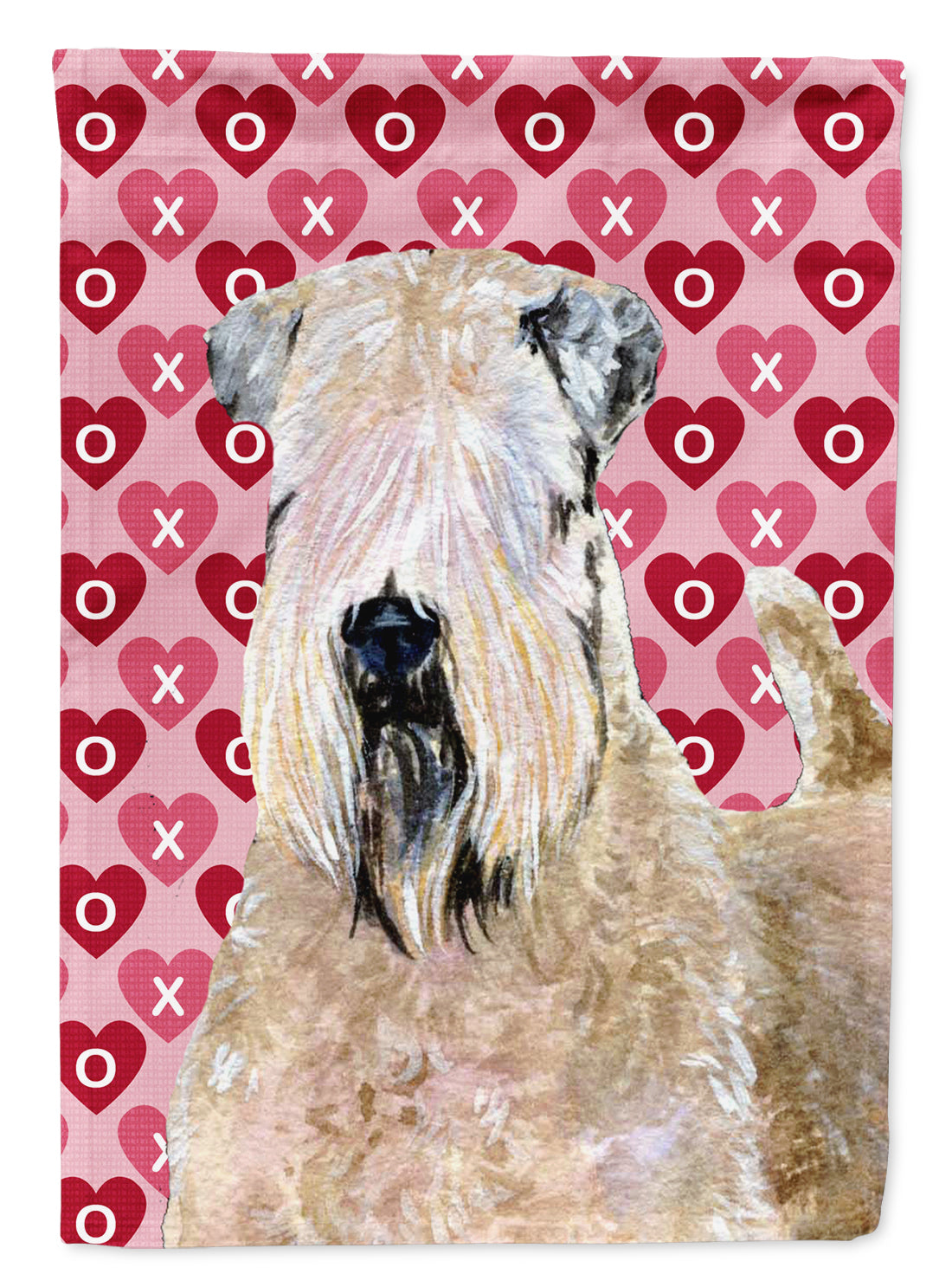 Wheaten Terrier Soft Coated Hearts Love Valentine’s Flag Garden Size