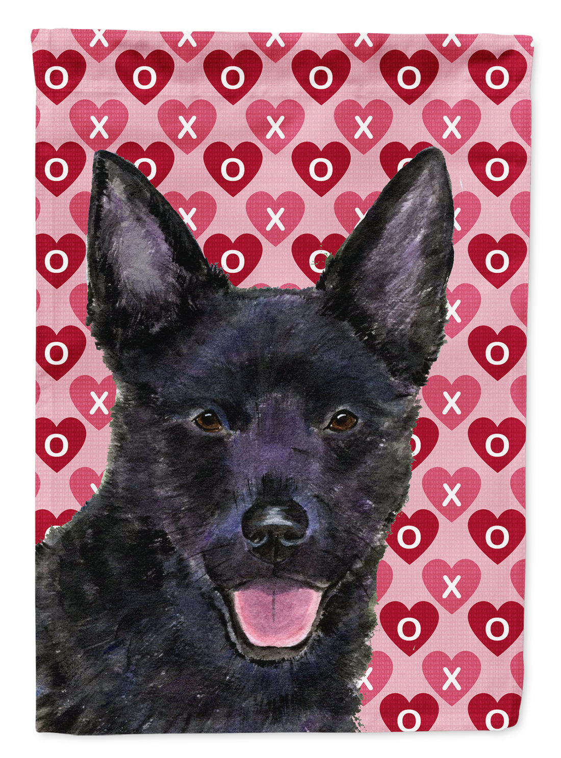 Australian Kelpie Hearts Love Valentine’s Day Flag Garden Size