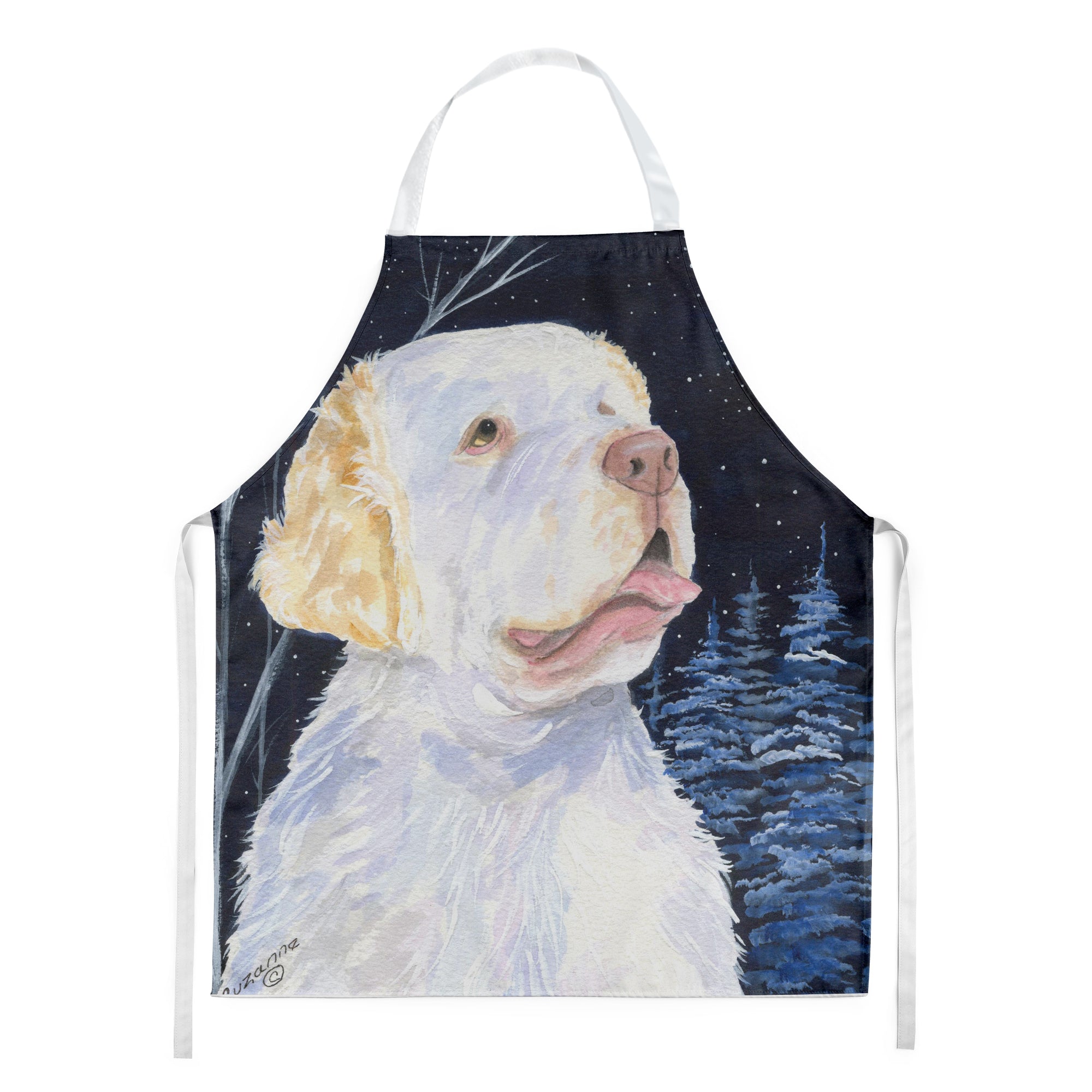 Starry Night Clumber Spaniel Apron