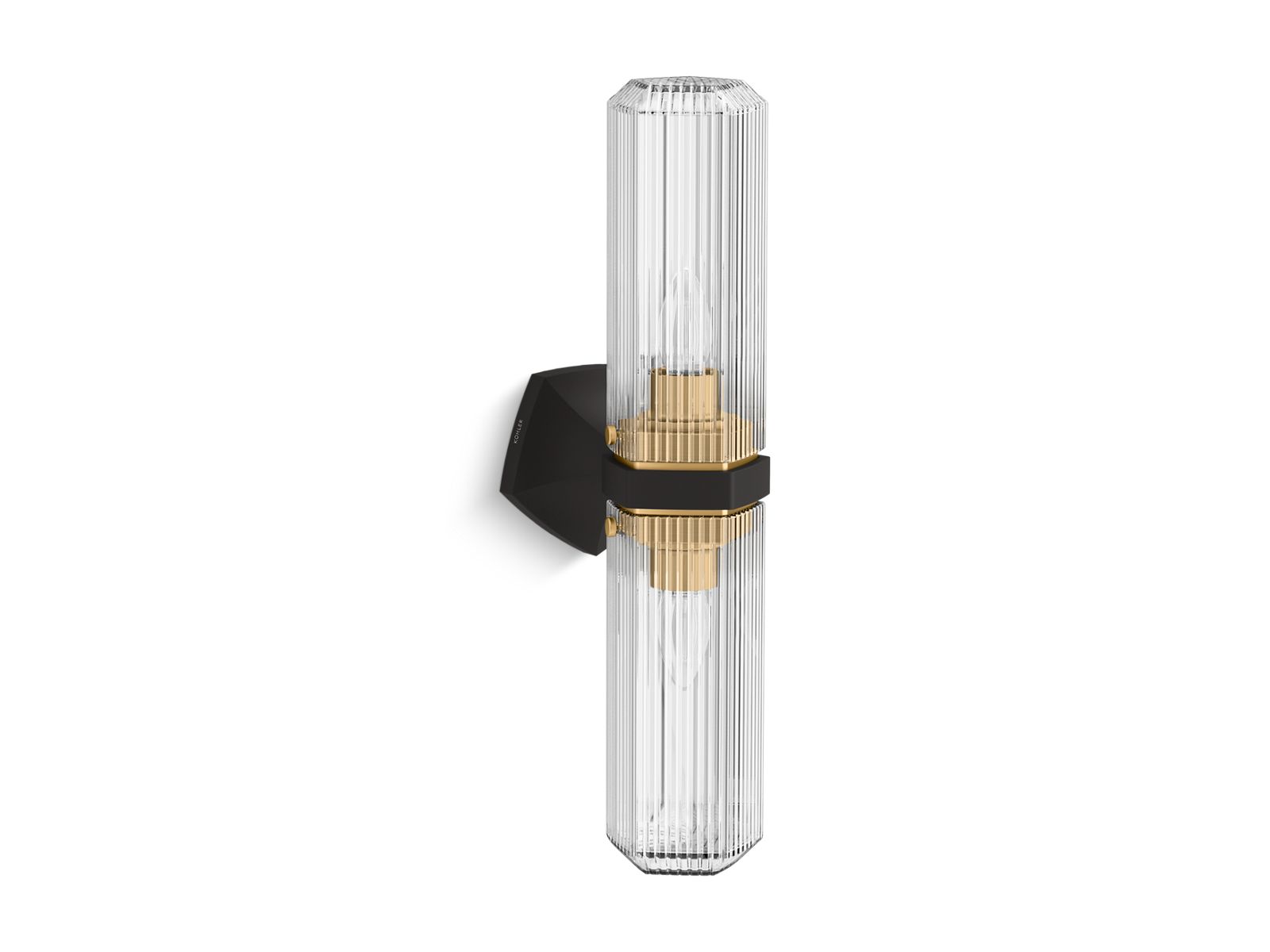 KOHLER K-31777-SC02-BML Occasion Two-Light Sconce In Black with Brass Trim