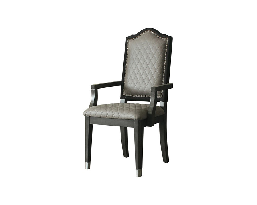 ACME – House Beatrice Arm Chair (Set-2) in Gray/Charcoal