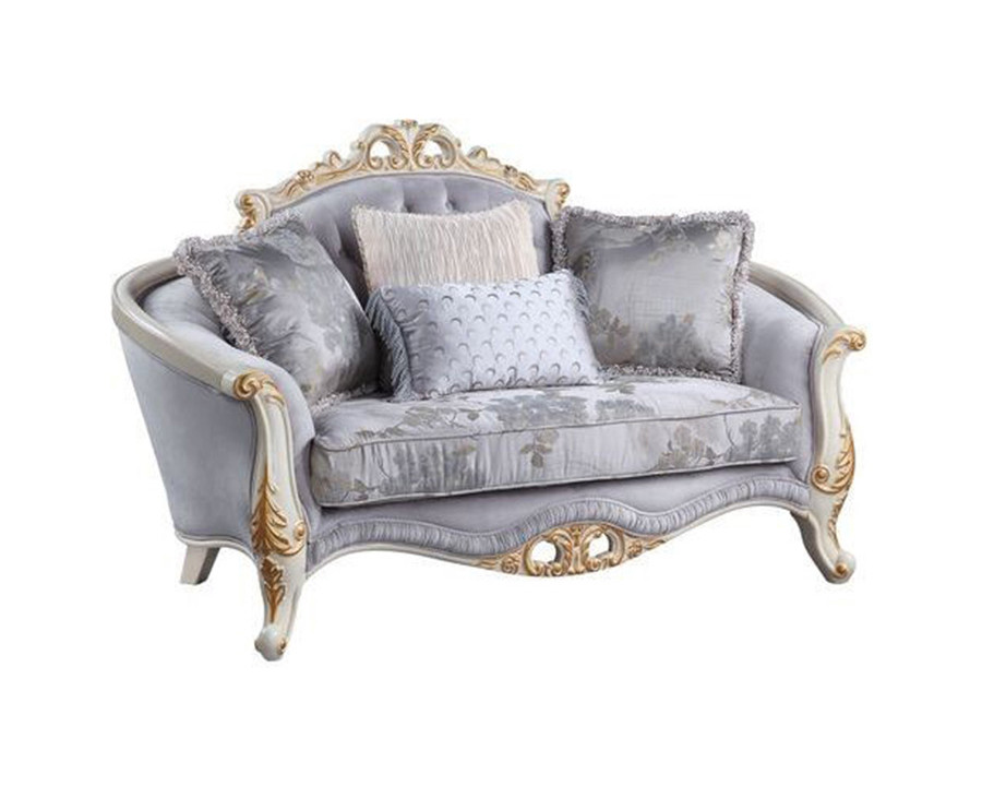 ACME – Galelvith Loveseat with 4 Pillows in Gray