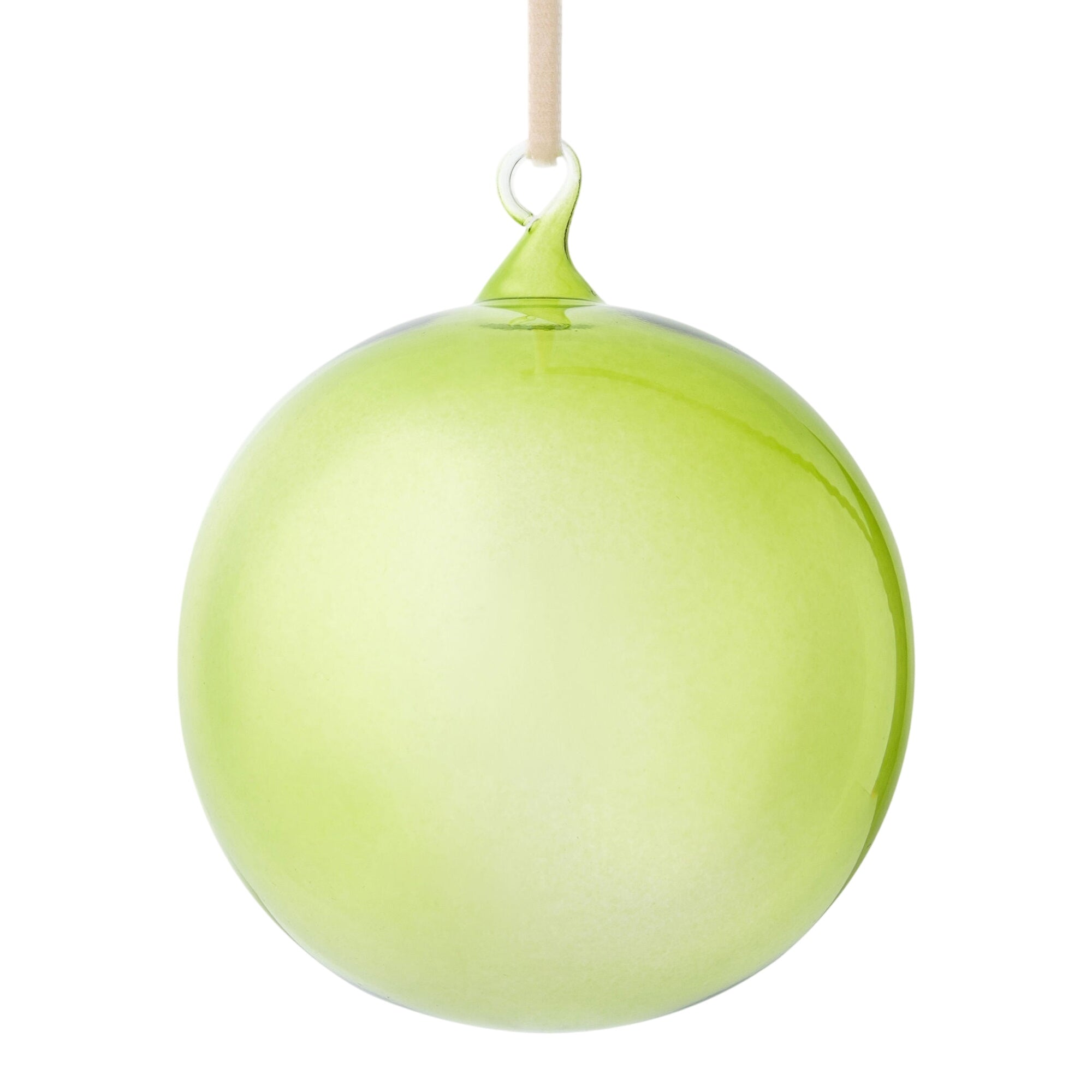 Glass Bubble Balls, Spring Green, Set Of Three