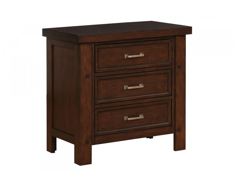 Coaster – Barstow 3-Drawer Rectangular Nightstand in Pinot Noir