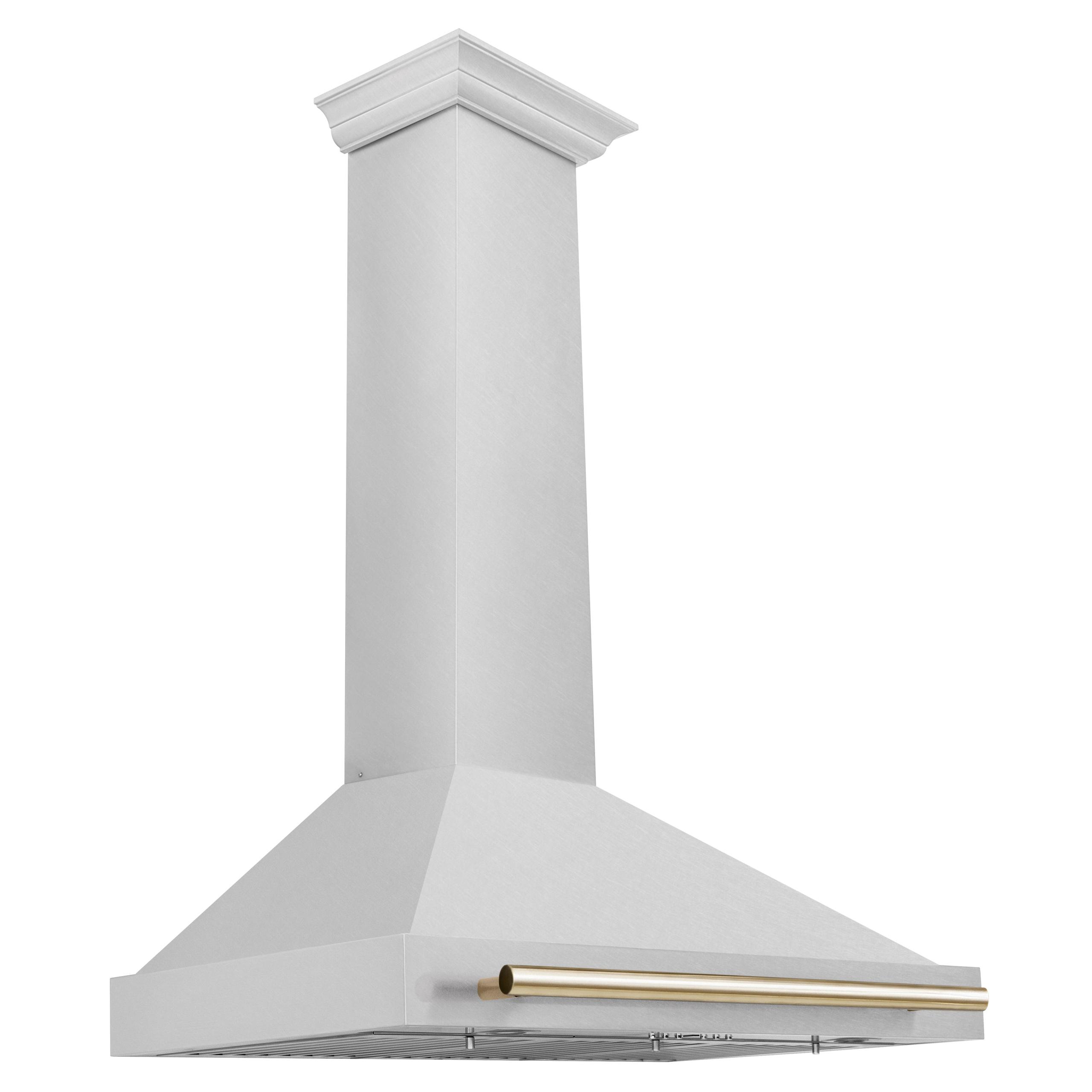 ZLINE 36 in. Autograph Edition Convertible Fingerprint Resistant DuraSnow’ Stainless Steel Range Hood [Color: Gold Accents]