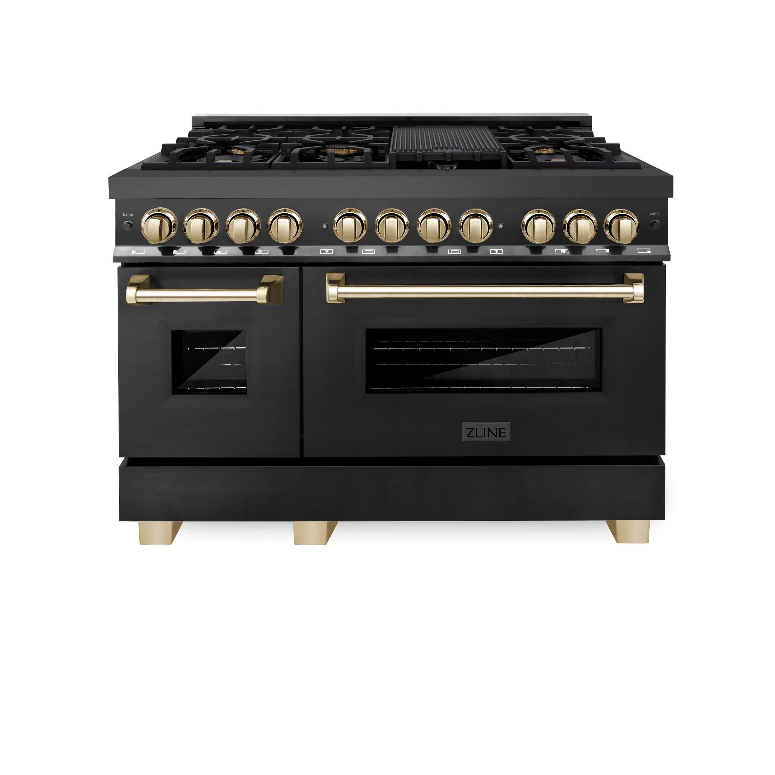 ZLINE Autograph Edition 48 in. 6.0 cu. ft. Legacy Dual Fuel Range with 7 Burner Gas Cooktop and 2 Electric Ovens [Color: Gold]