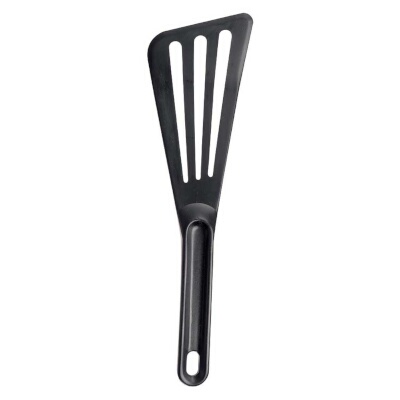 Matfer 112419 – Pelton Spatula, 12″L x 3-1/2″ wide top, slotted, black