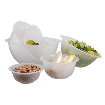 Matfer 116454 – Mixing Bowl, 6 qt., 12-3/4″ dia., flat bottom, polypropylene, white