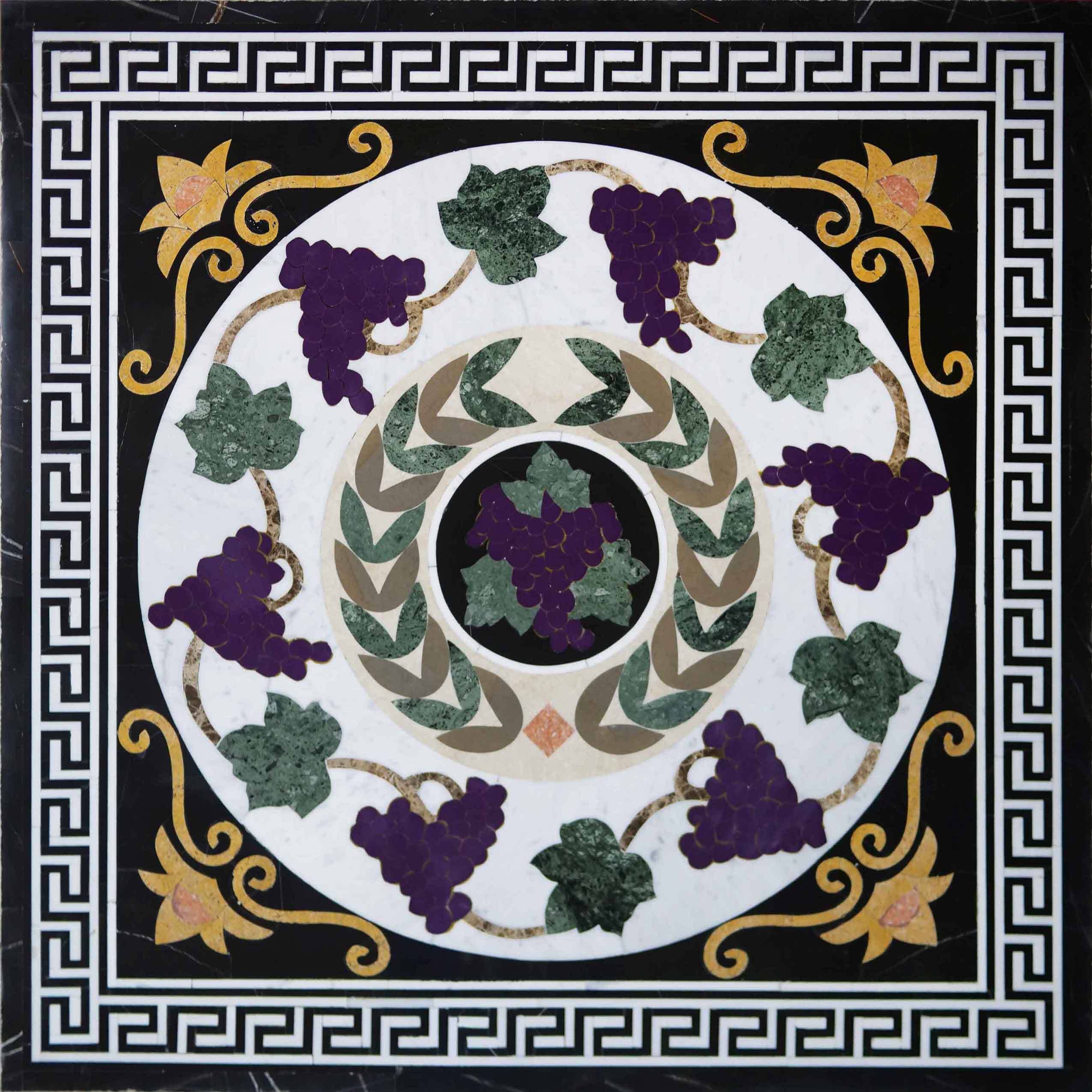 The Grape Medallion – Mosaic Stone Art