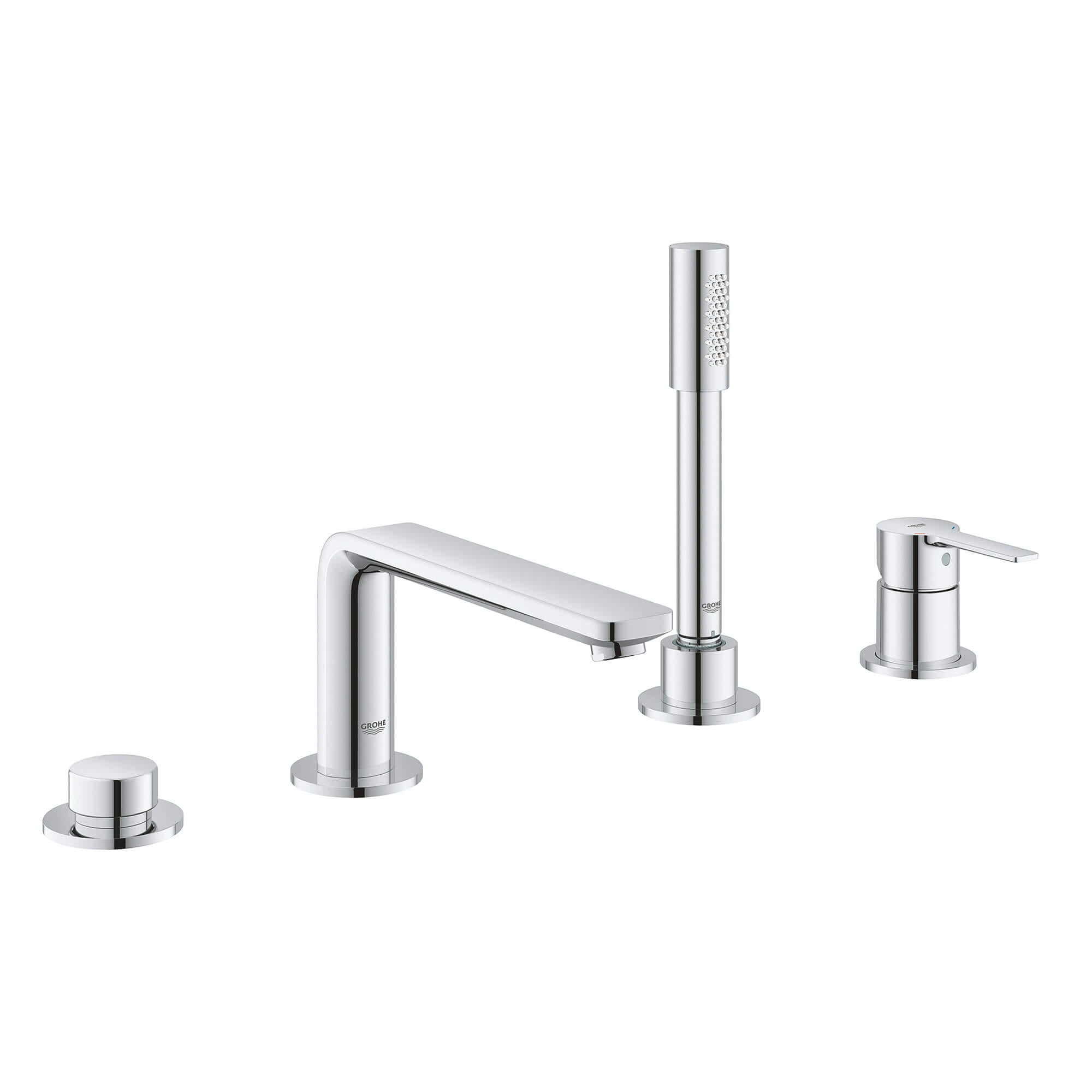 GROHE 19577001 Lineare Chrome 4-Hole Single-Handle Deck Mount Roman Tub Faucet with 1.75 GPM Hand Shower