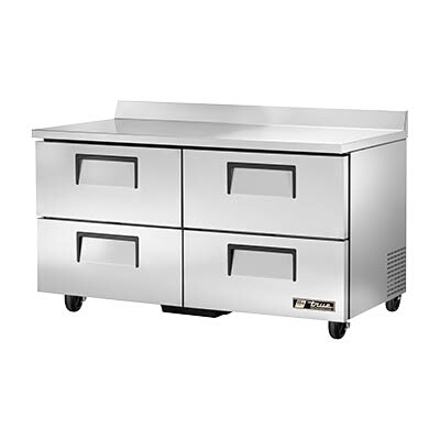 True TWT-60D-4-HC – Work Top Refrigerator, two-section, (4) drawers, stainless steel front