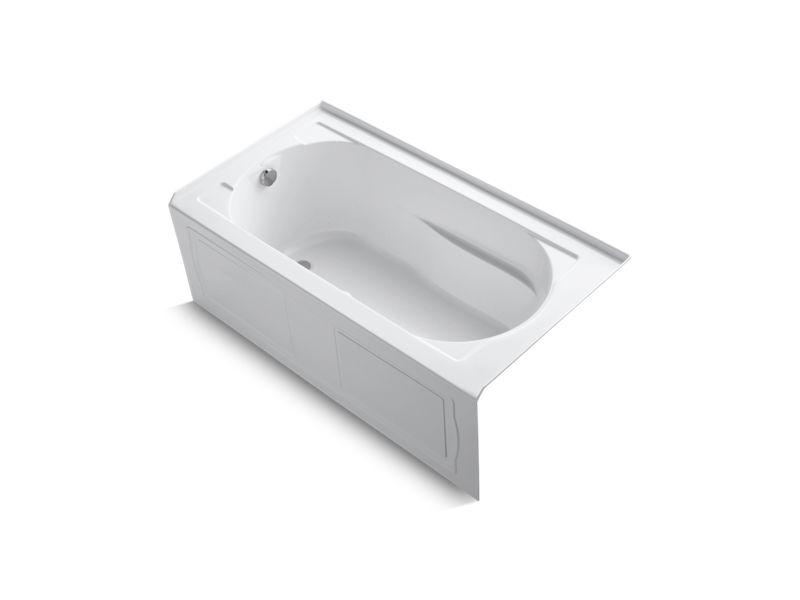 KOHLER K-1357-GLAW-0 Devonshire 60″ x 32″ alcove BubbleMassage(TM) Air Bath with Bask heated surface, integral apron, integral flange and left-hand drain