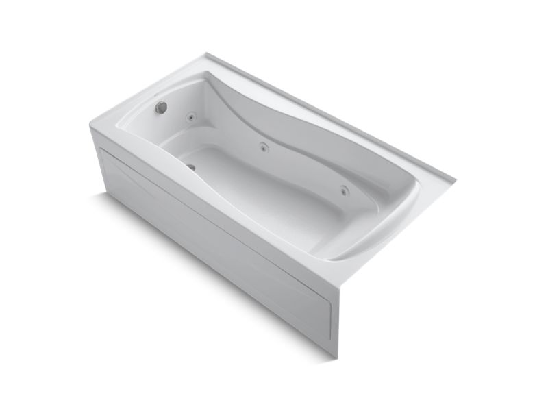 KOHLER 1257-LA Mariposa 72″ x 36″ alcove whirlpool bath with integral apron, integral flange and left-hand drain