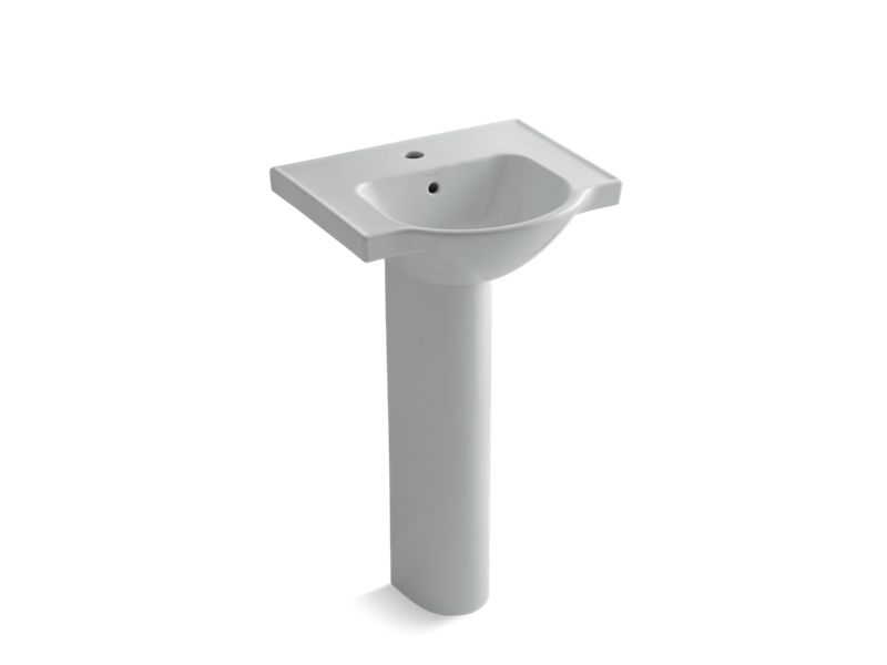 KOHLER Veer K-5265-1-95 Ice Grey 21″ rectangular pedestal bathroom sink