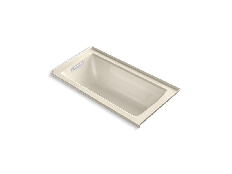 KOHLER K-1946-LW-47 Archer 60″ x 30″ alcove bath with Bask heated surface, integral flange and left-hand drain