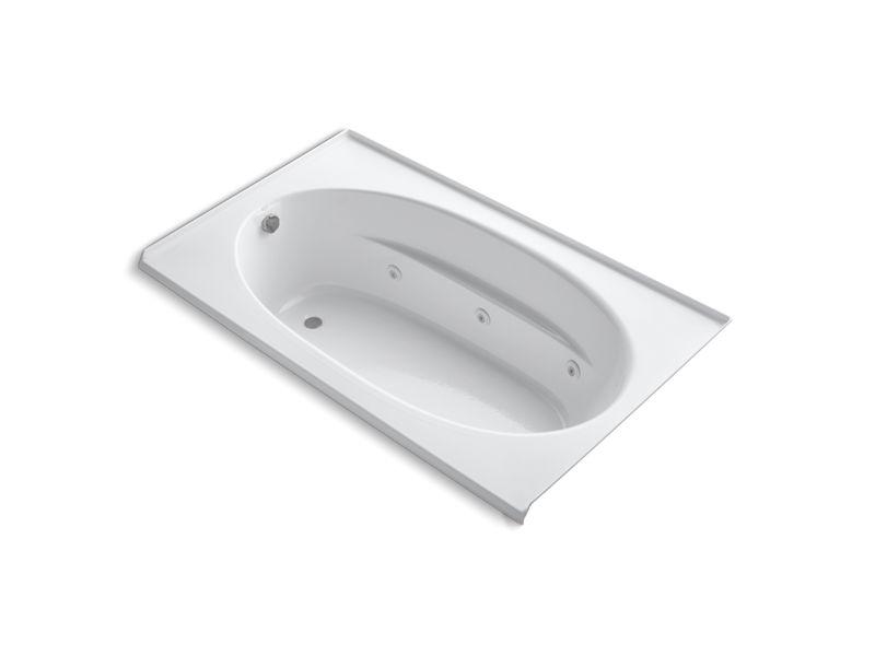 KOHLER K-1114-LH-0 Windward 72″ x 42″ alcove whirlpool with integral flange, left-hand drain and heater