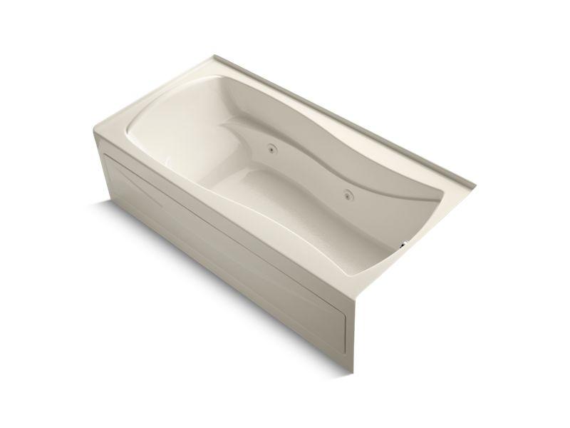 KOHLER K-1257-HR-47 Mariposa 72″ x 36″ alcove whirlpool with integral apron, integral flange, right-hand drain and heater