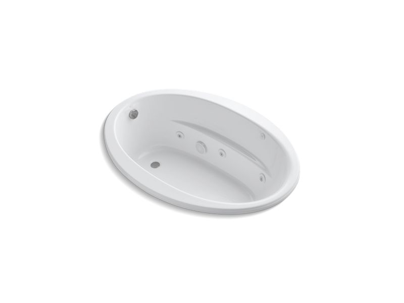 KOHLER K-1162-CB Sunward 60″ x 42″ drop-in whirlpool bath with end drain and custom pump location