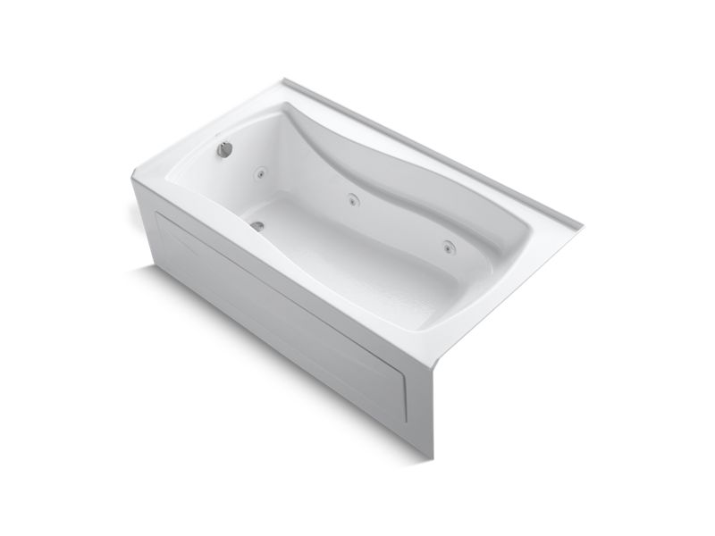 KOHLER 1224-LAW Mariposa 66″ x 36″ alcove whirlpool bath with Bask heated surface, integral apron, integral flange, and left-hand drain