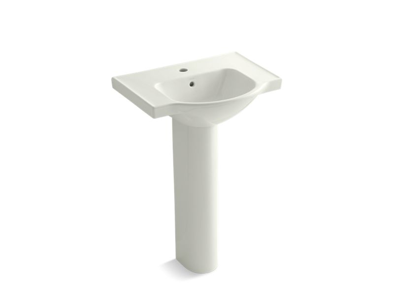 KOHLER Veer K-5266-1-NY Dune 21″ rectangular pedestal bathroom sink