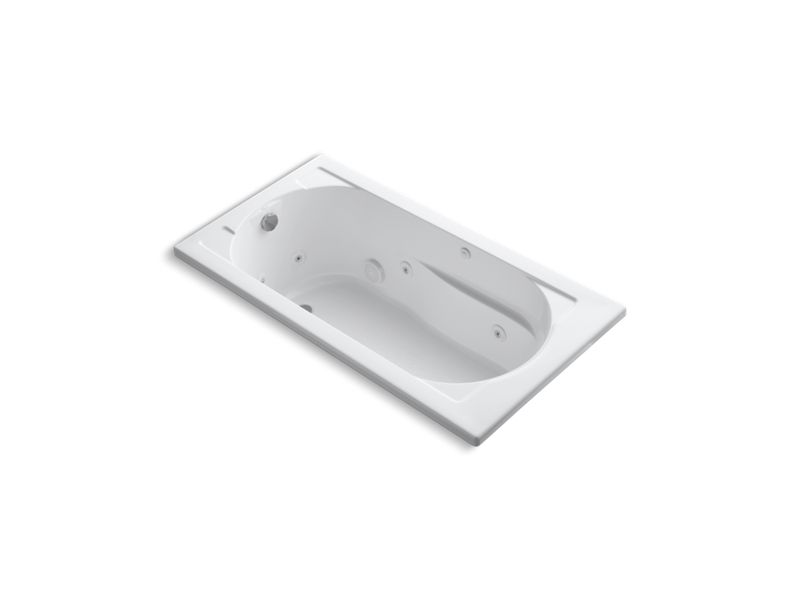 KOHLER 1357-H Devonshire 60″ x 32″ drop-in whirlpool bath with end drain and heater