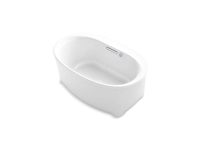 KOHLER K-5702-G-0 Underscore Oval 60″ x 36″ freestanding BubbleMassage(TM) Air Bath