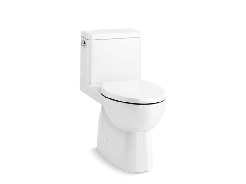 KOHLER 78080 Reach One-piece compact elongated toilet with skirted trapway, 1.28 gpf