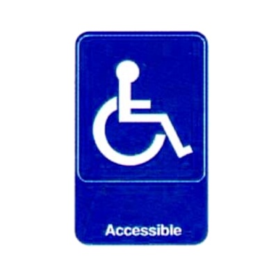 Vollrath 5644 – Accessible Sign, 6″ x 9″, white on blue