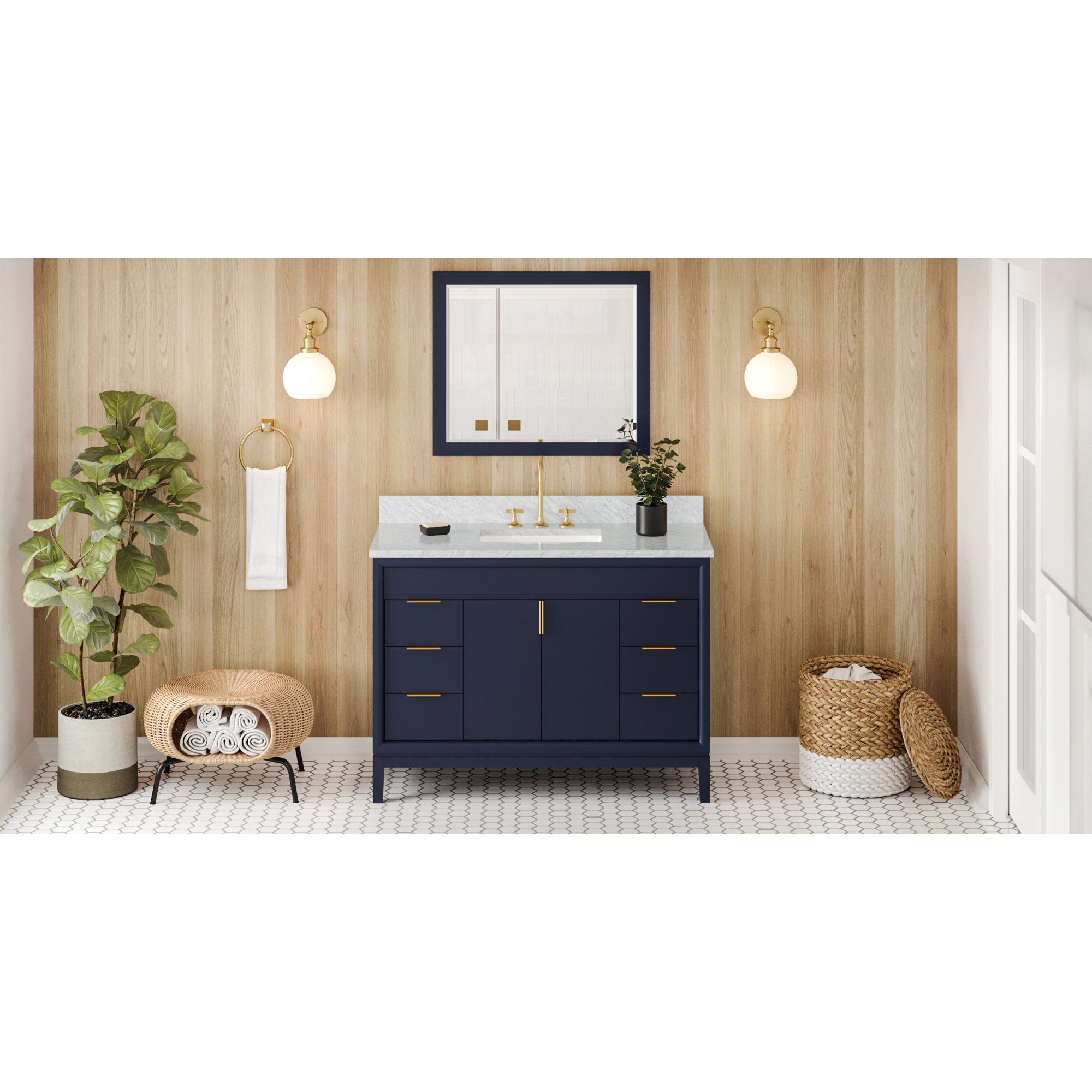 JEFFREY ALEXANDER VN2THE-48-BL-NT 48″ Hale Blue Theodora Vanity – Hale Blue