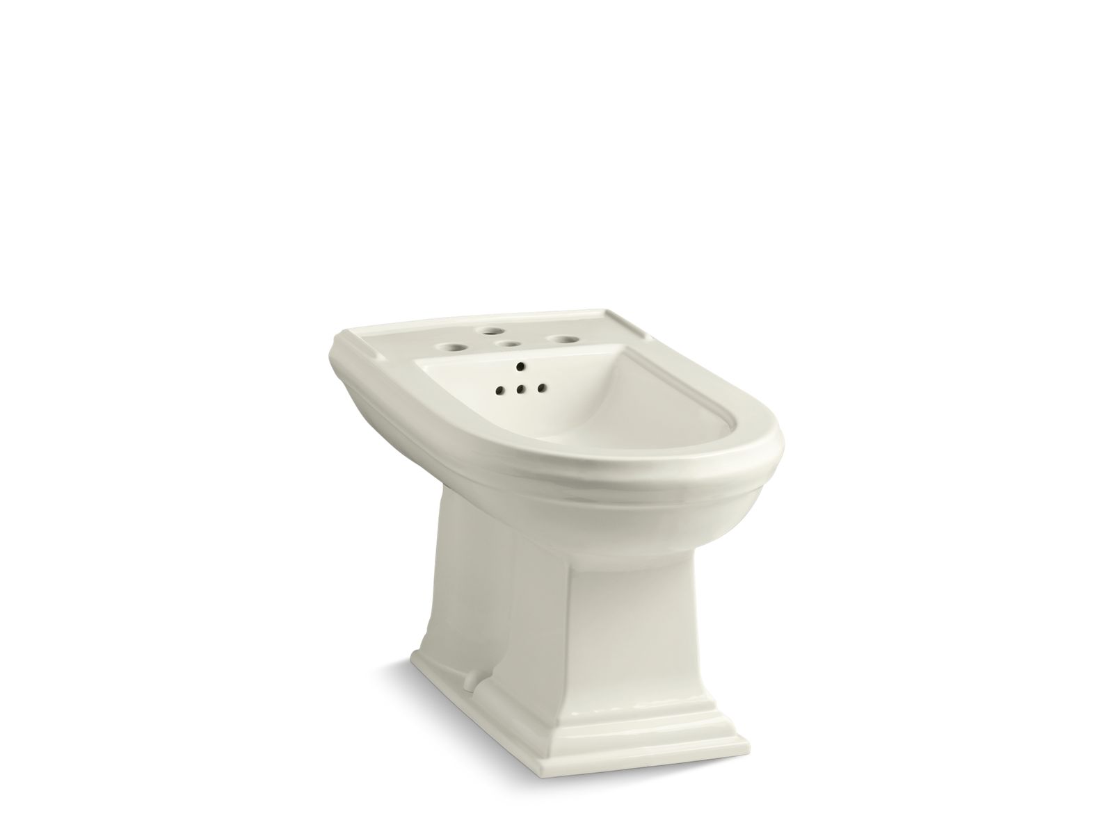 KOHLER K-4886-96 Memoirs Vertical Spray Bidet With 4 Faucet Holes In Biscuit