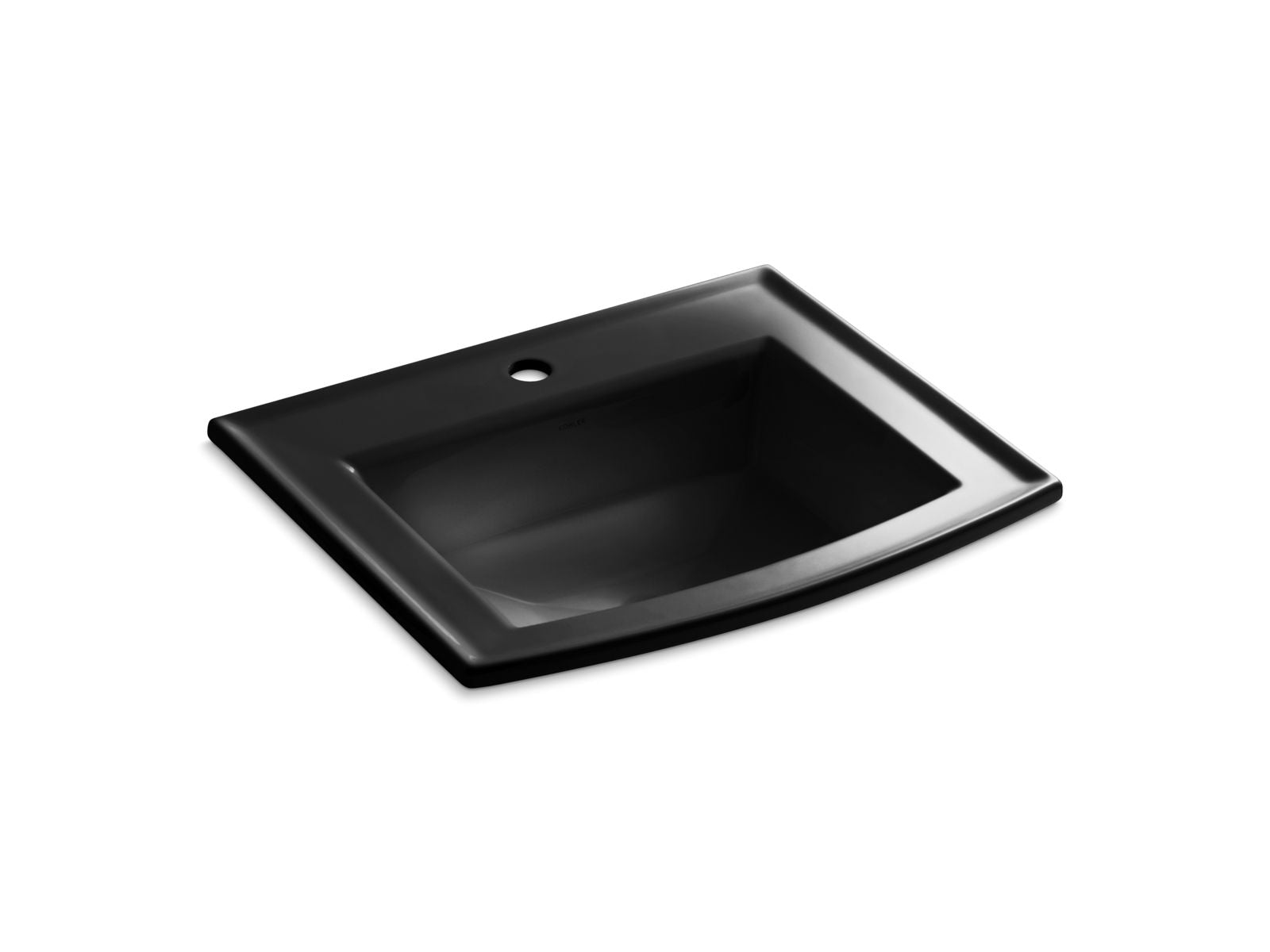 KOHLER K-2356-1-7 Archer 22-3/4″ Rectangular Drop-In Bathroom Sink In Black Black