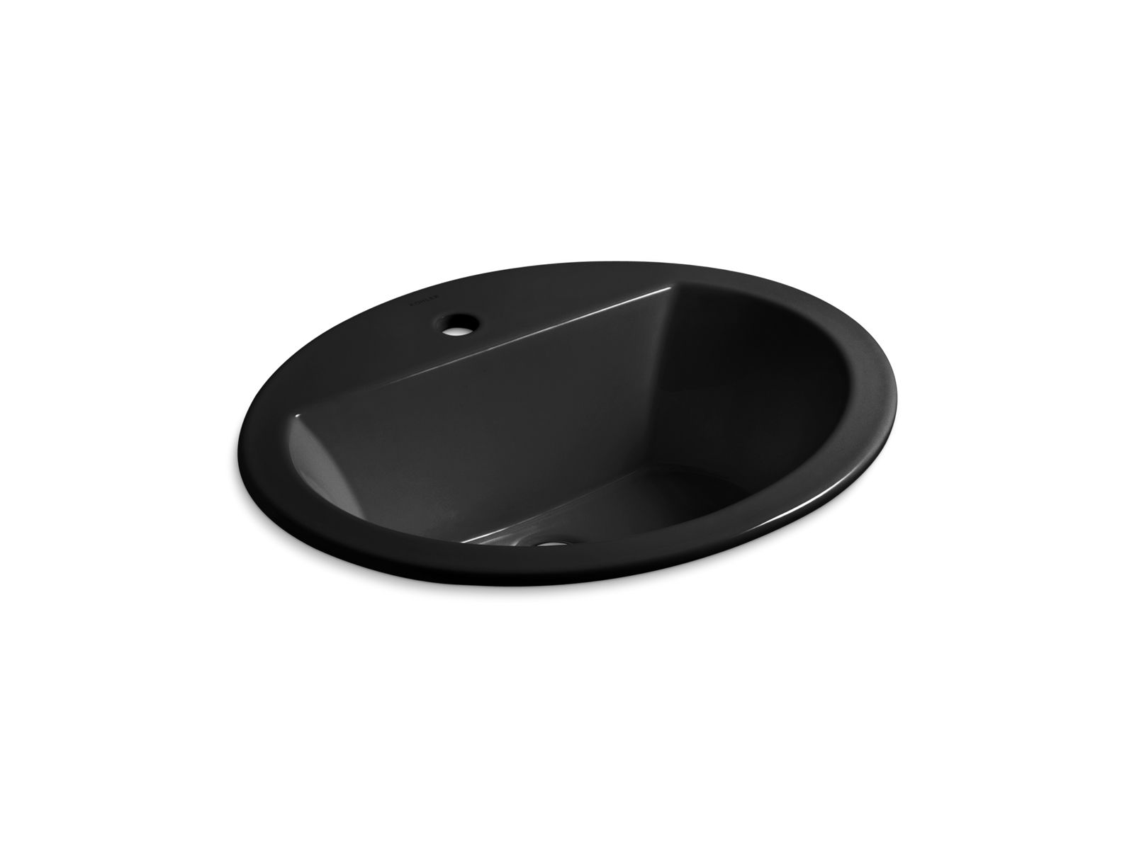 KOHLER K-2699-1-7 Bryant 20-1/4″ Oval Drop-In Bathroom Sink In Black Black