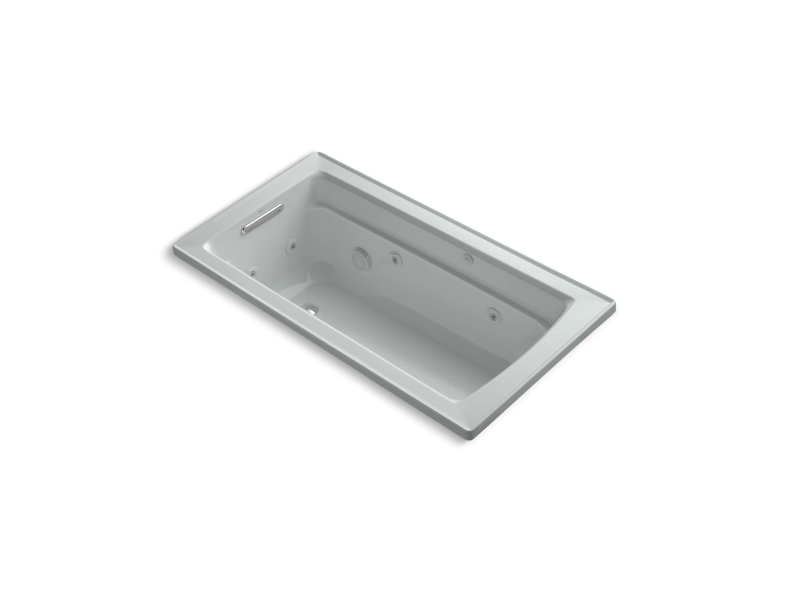 KOHLER K-1122-H-95 Archer 60″ X 32″ Drop-In Whirlpool Bath With Heater In Ice Grey