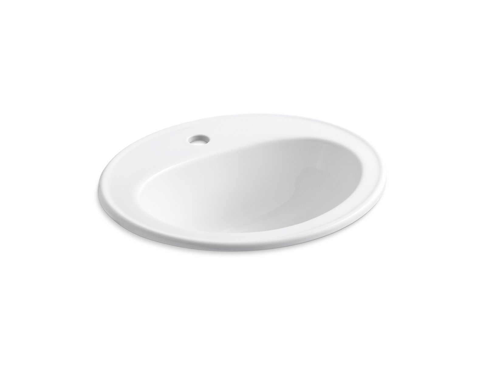 KOHLER K-2196-1-0 Pennington 20-1/4″ Oval Drop-In Bathroom Sink In White